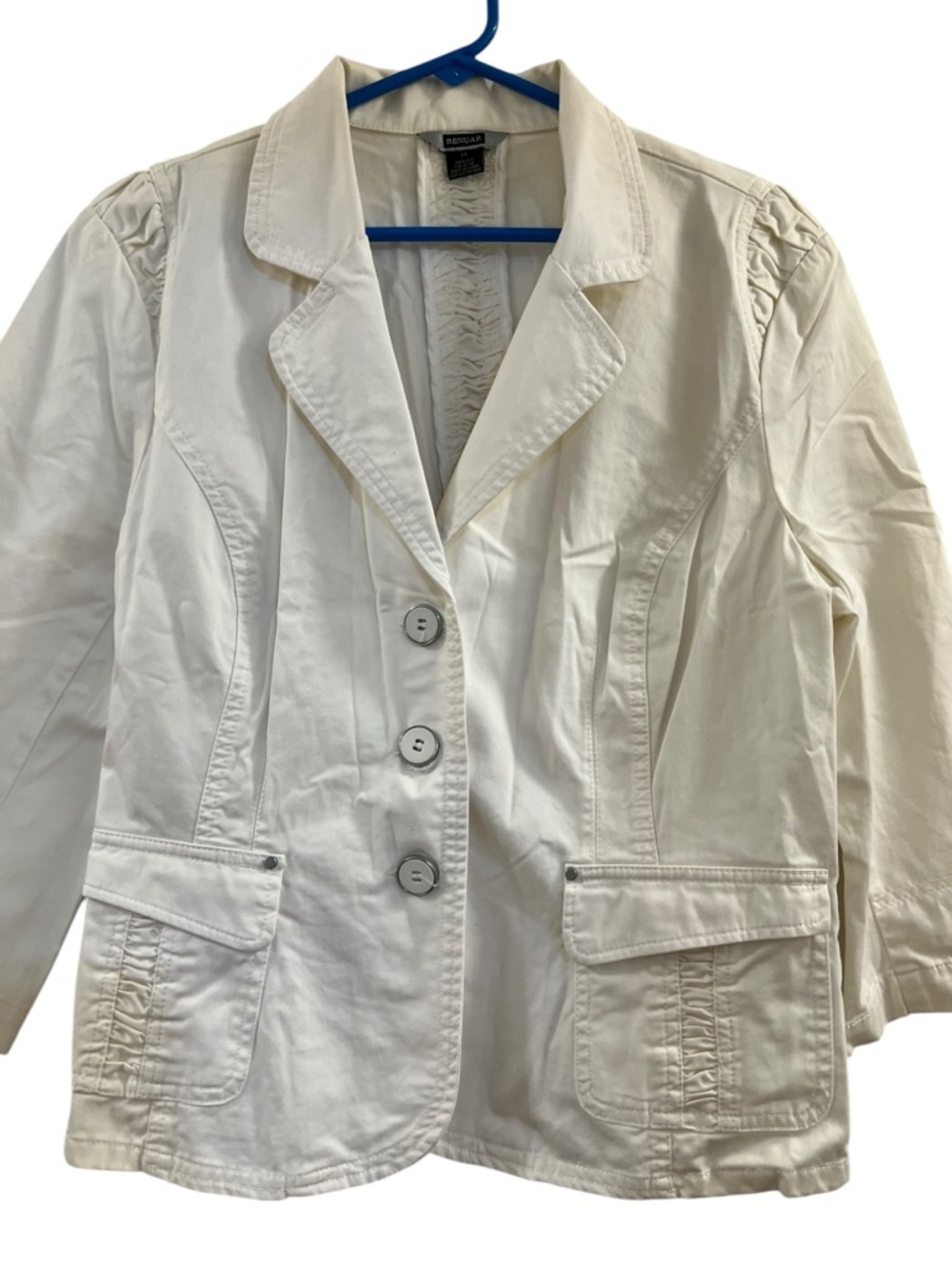 Renuar White Button Up Stretched Women's Blazer